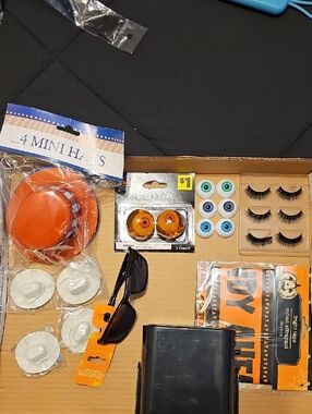 Craft Bundle 🎃 Mini Hats, Lashes, Sunglasses, Props, LED Light 🎆